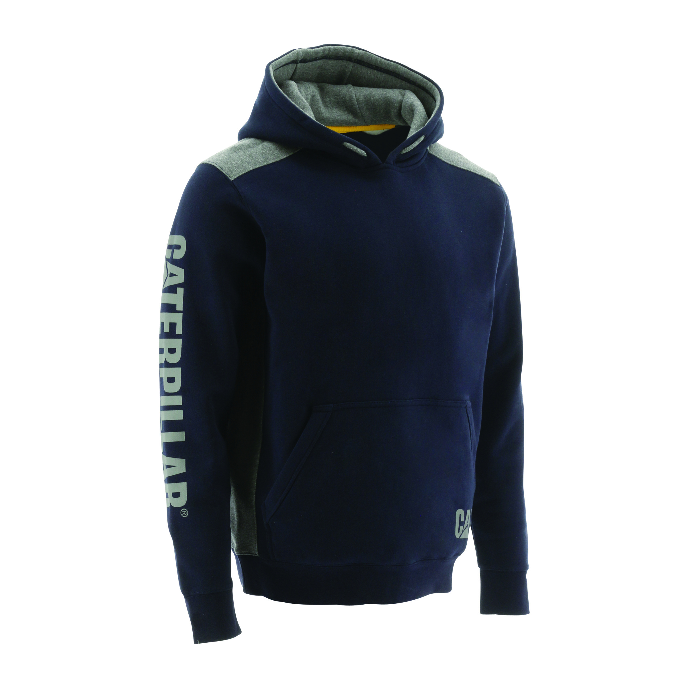 Caterpillar Clothing PK - Caterpillar Logo Panel Hooded Sweatshirt Mens Hoodies Navy (735064-URV)